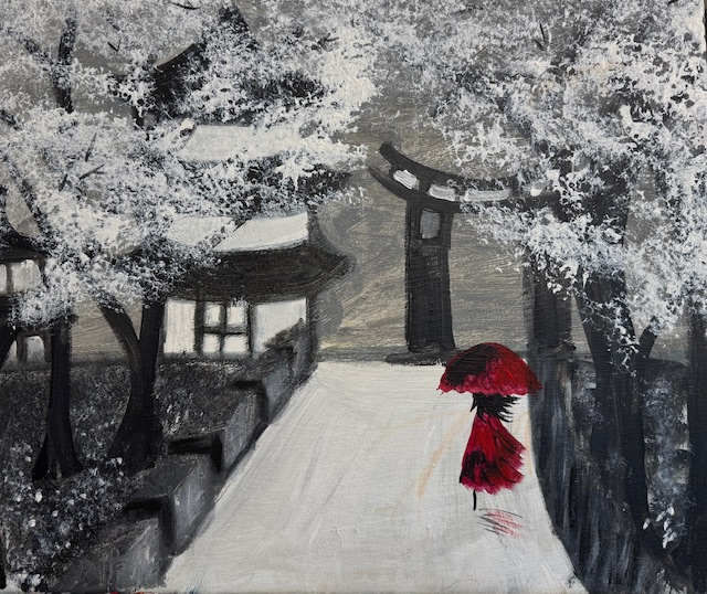 Lady in red in Japan Lady in red in Japan